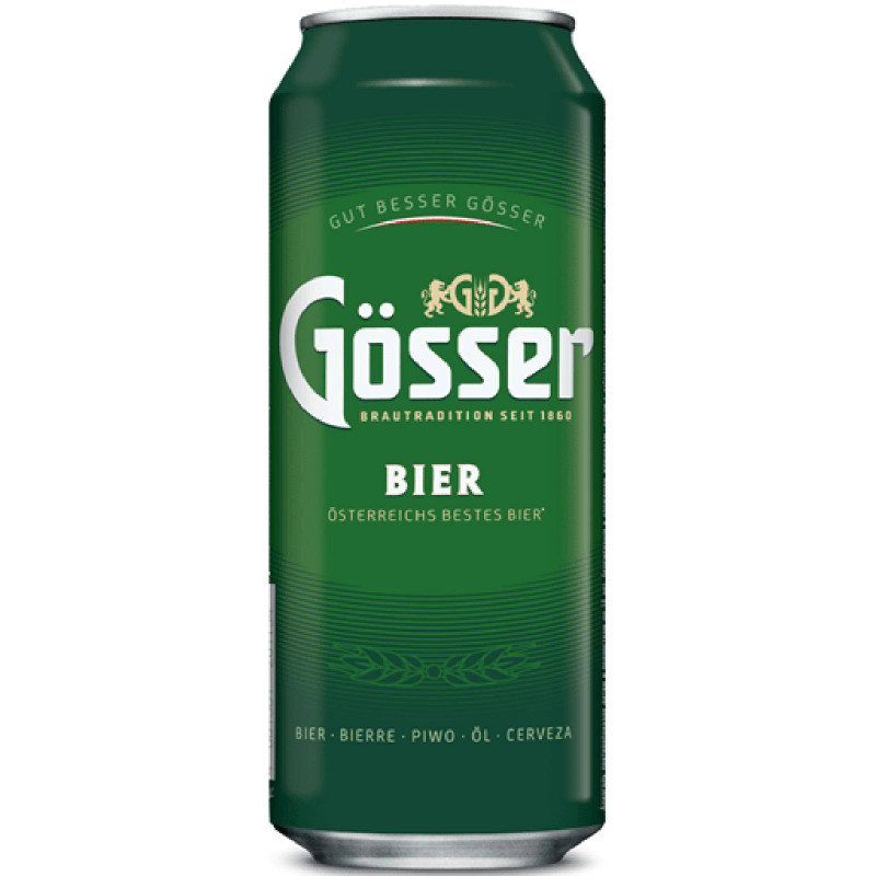Изображение товара Пиво Gosser светлое пастеризованное 4.7%, 430мл