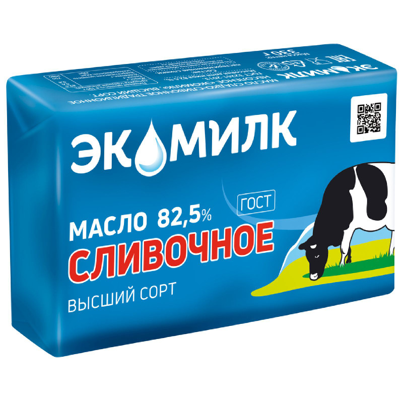 Изображение товара Масло сладкосливочное Экомилк 82.5% 330г