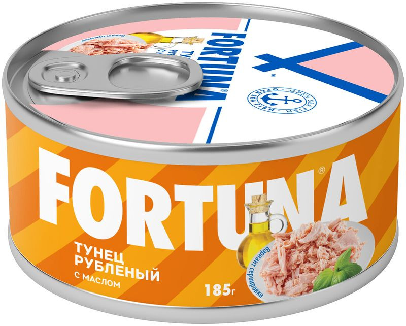 Изображение товара Тунец Fortuna рубленый в масле 185 г - консервированный продукт