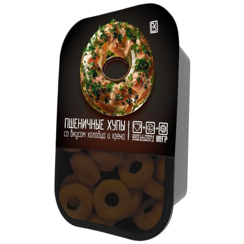 Изображение товара Гренки ВкусноКуб Хупы пшеничные со вкусом холодца и хрена, 80г