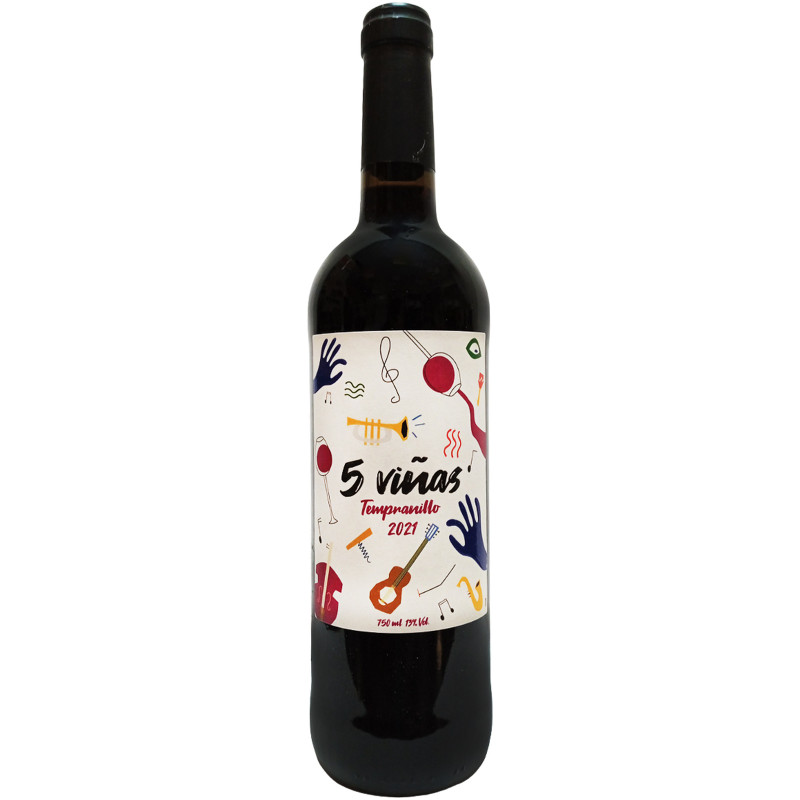 Изображение товара Вино 5 Vinas Tempranillo красное сухое 13%, 750мл