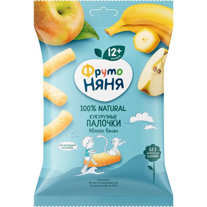 Изображение товара Палочки кукурузные ФрутоНяня яблоко-банан 20г для детей от 12 месяцев