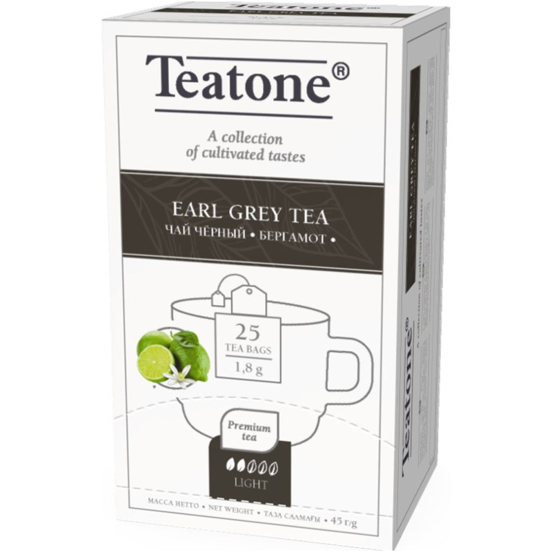 Изображение товара Чай Teatone чёрный с бергамотом, 25х1.8г