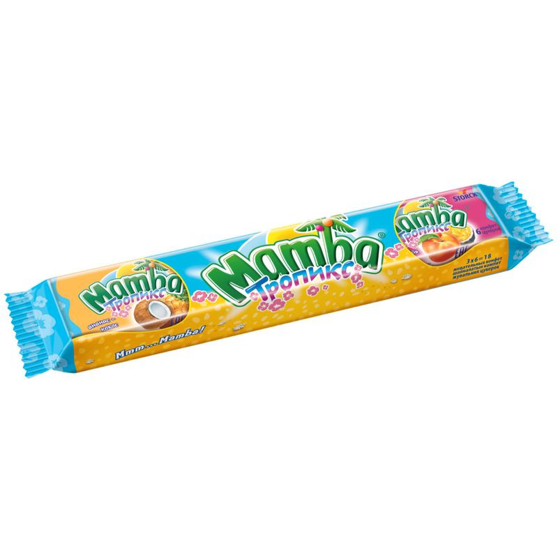Изображение товара Конфеты жевательные Mamba Тропикс ассорти вкусов 79.5г Германия