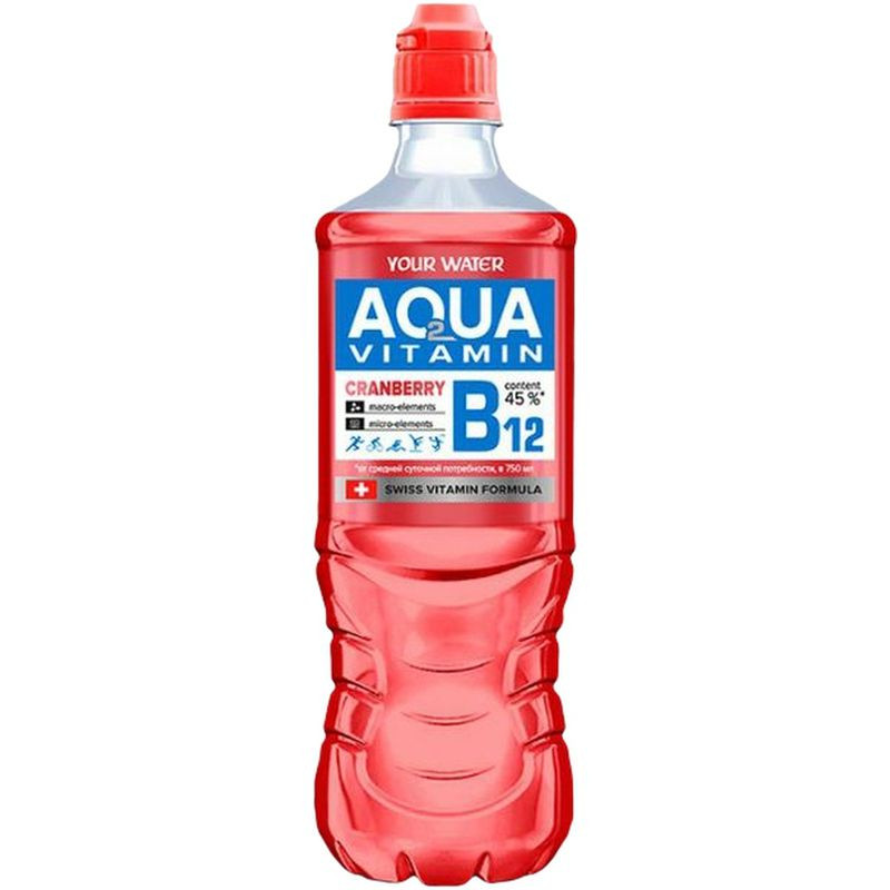 Изображение товара Безалкогольный напиток Aqua Vitamin клюква с витамином B12 750 мл