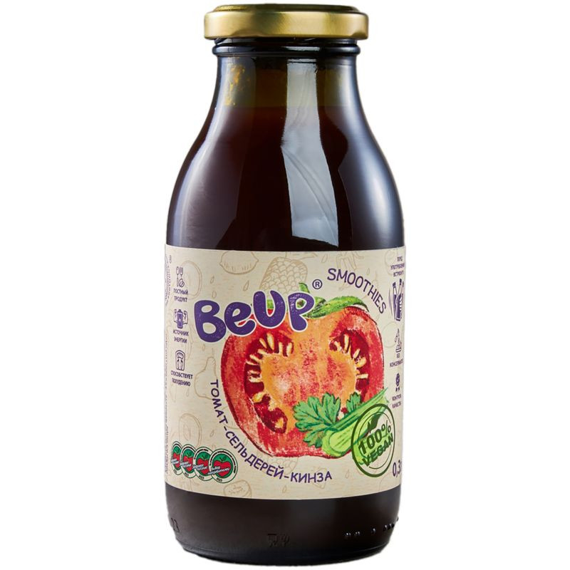 Изображение товара Смузи Be Up томат-сельдерей-кинза овощной 300 мл натуральный напиток