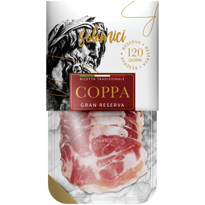 Изображение товара Шейка свиная Solemici Coppa сыровяленая категории Б нарезка, 90г