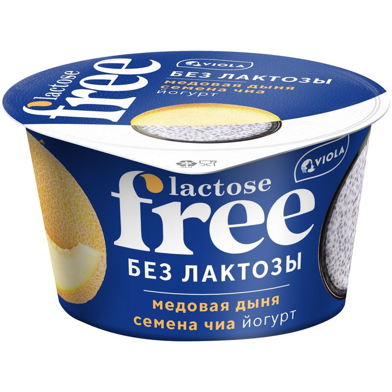 Изображение товара Йогурт Viola free медовая дыня семена чиа безлактозный 180г