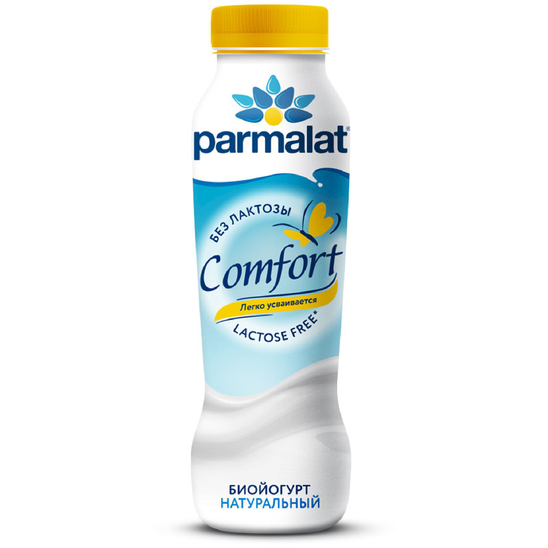 Изображение товара Йогурт питьевой Parmalat Comfort безлактозный натуральный 1.7%, 290г