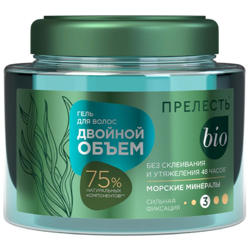 Изображение товара Гель для укладки волос Прелесть BIO сильная фиксация 250мл для объема и надежной укладки