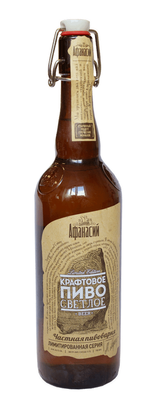 Изображение товара Пиво Афанасий Крафтовое светлое 4.5%, 750мл