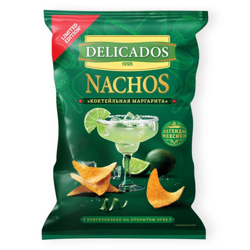 Изображение товара Кукурузные чипсы Delicados Начос со вкусом коктейльная маргарита 140г