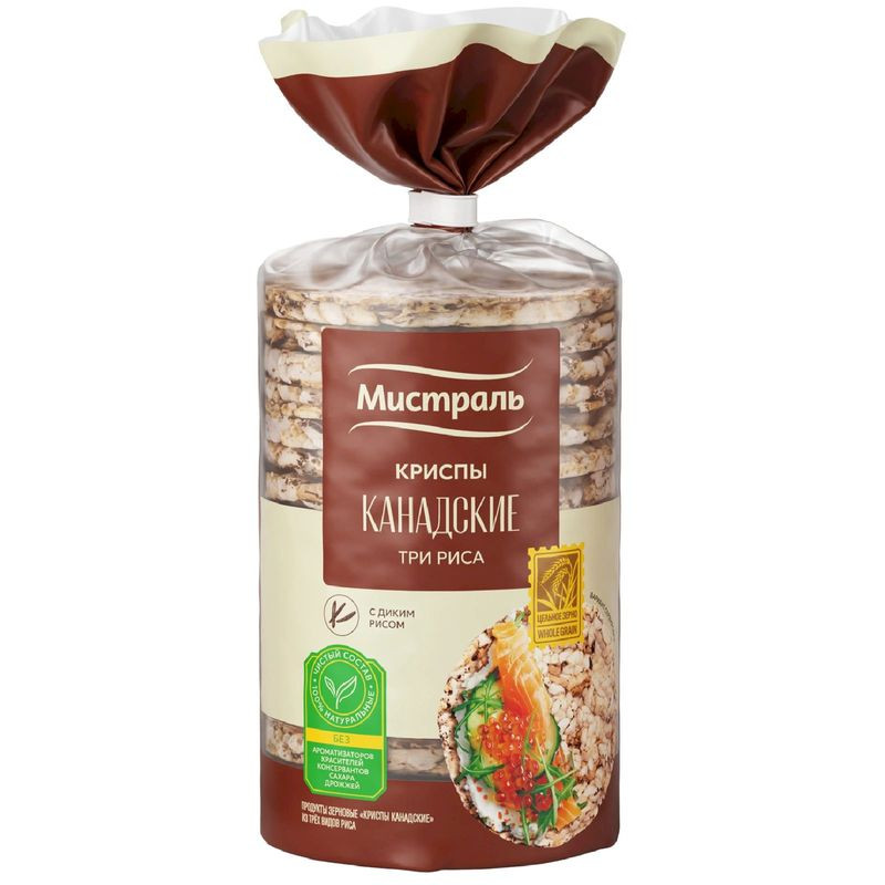 Изображение товара Криспы Мистраль Канадские рисовые хлебцы из трёх видов риса 100г
