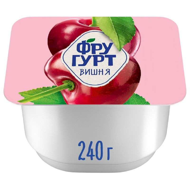 Изображение товара Йогурт Фругурт Вишня фруктовый 2% 240г ложковый натуральный продукт