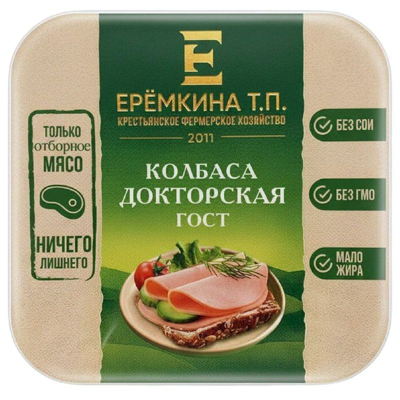 Изображение товара Колбаса Еремкина Т.П. Докторская варёная 150 г натуральная цена Россия