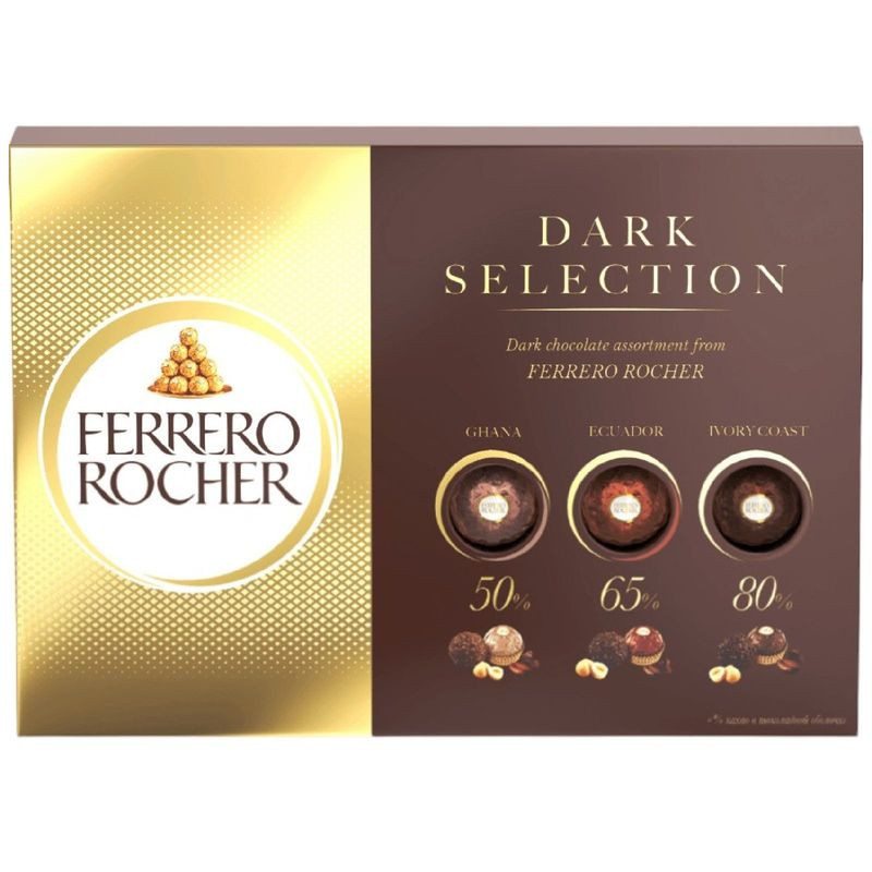 Изображение товара Конфеты Ferrero Rocher Dark Selection хрустящее ассорти, 187.5г