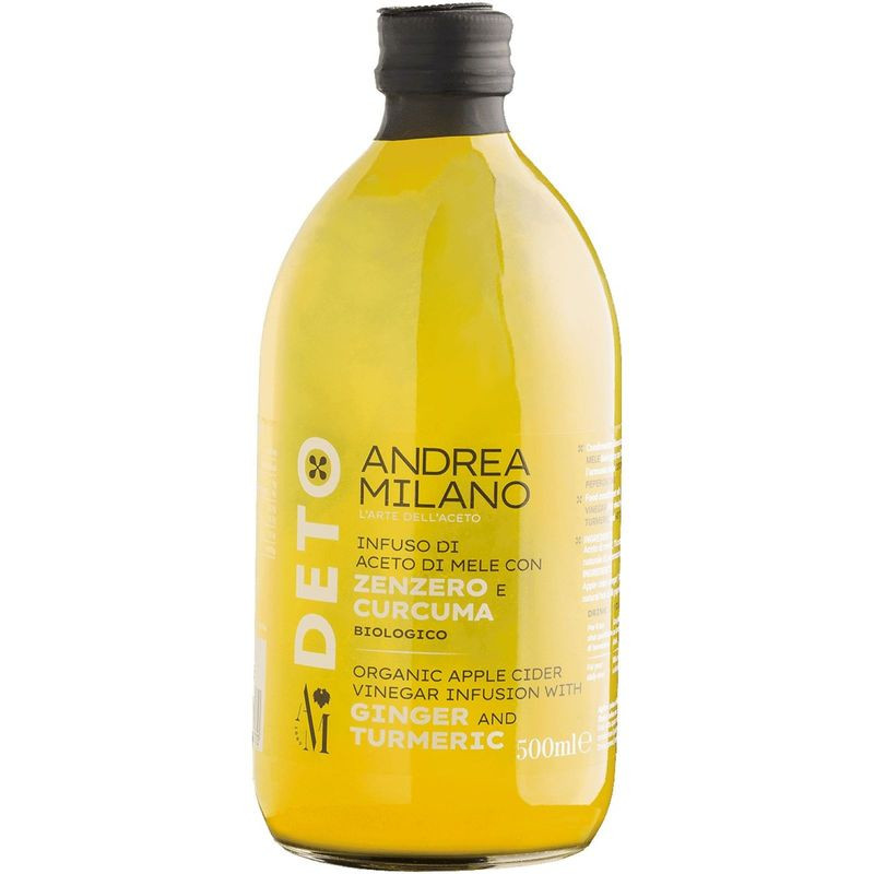 Изображение товара Уксус Andrea Milano яблочный с имбирём и куркумой 500мл Италия натуральный