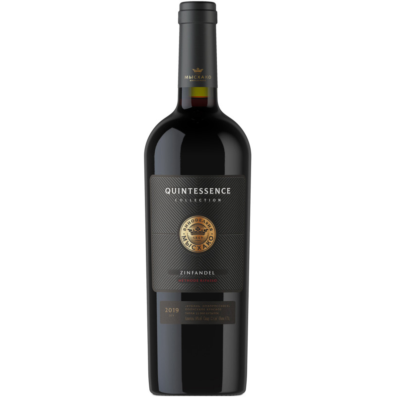 Изображение товара Вино Мысхако Quintessence Zinfandel красное полусухое 14.7%, 750мл