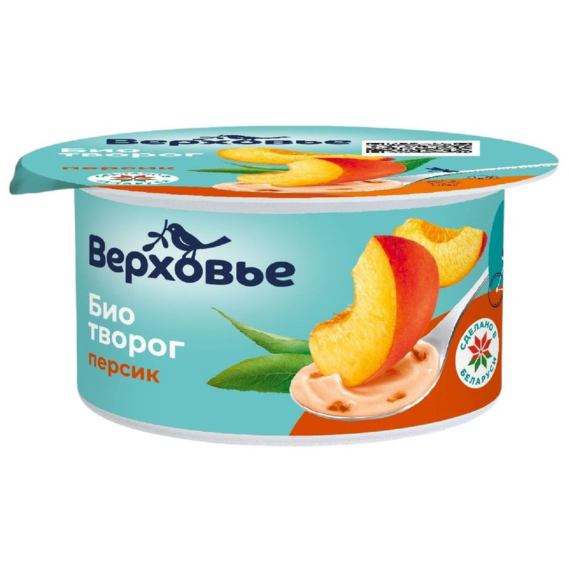 Изображение товара Биотворог Верховье с персиком 4.2% 120 г