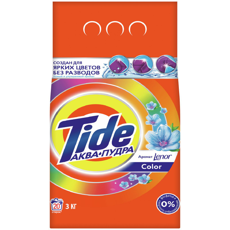 Изображение товара Порошок стиральный Tide Color + Lenor автомат, 3кг