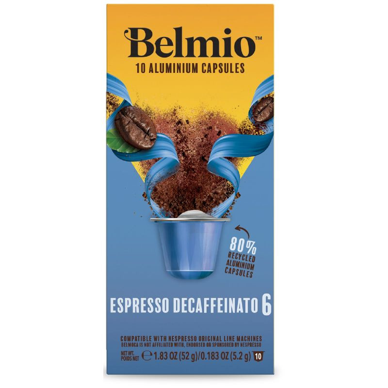 Изображение товара Молотый кофе Belmio Espresso Decaffeinato 10×5.2 г без кофеина