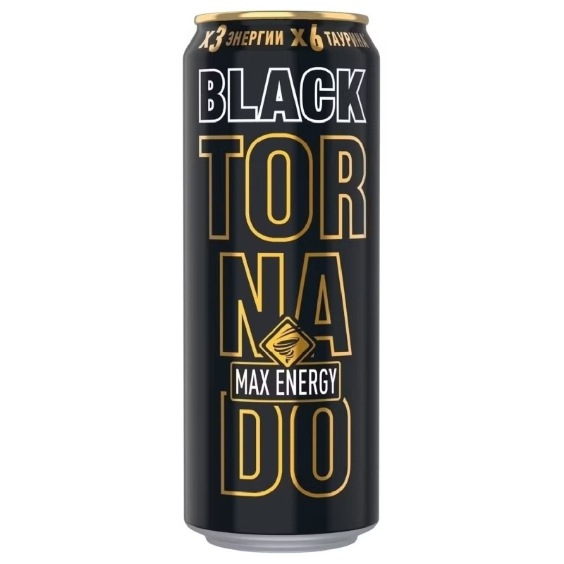 Изображение товара Напиток энергетический Tornado Max Energy Black тонизирующий газированный, 450мл