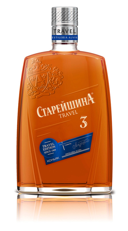 Изображение товара Коньяк Старейшина Трэвел 3-летний 40%, 500мл — элегантный российский коньяк