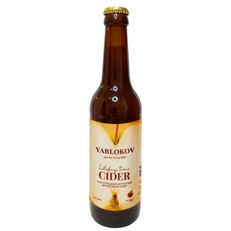 Изображение товара Сидр Yablokov фруктовый 330 мл полусладкий игристый
