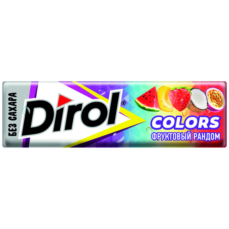 Изображение товара Жевательная резинка Dirol Фруктовый рандом без сахара ароматизированная, 13.6г
