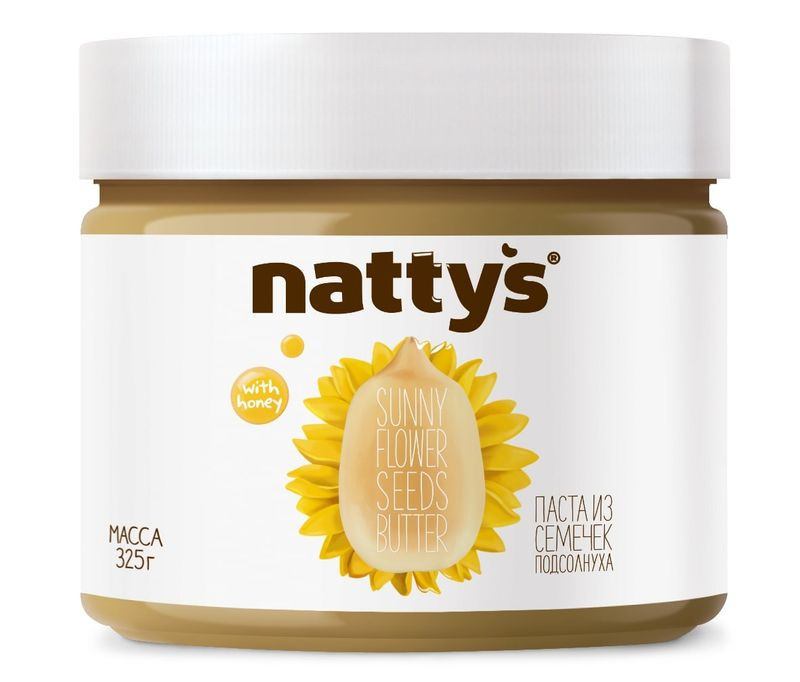 Изображение товара Паста семечки подсолнуха с мёдом Nattys&Go! 325г натуральный перекус