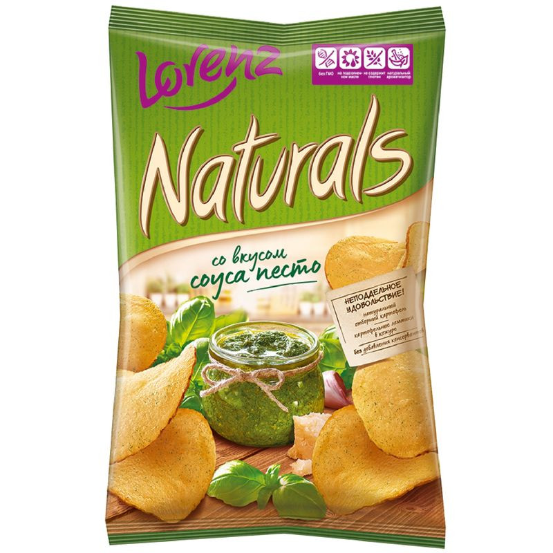 Изображение товара Картофельные чипсы Lorenz Naturals c со вкусом соуса песто 100 г