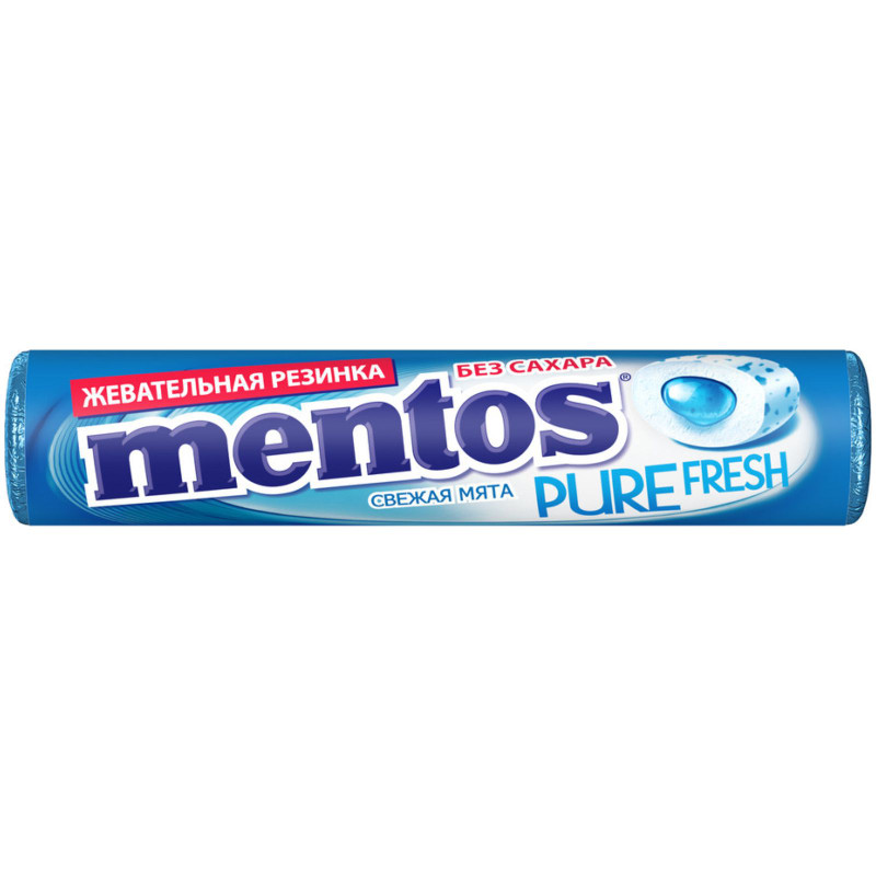 Изображение товара Жевательная резинка Mentos Pure Fresh Свежая мята, 15.5г