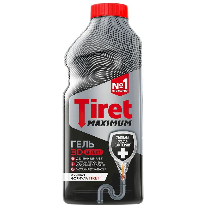 Изображение товара Средство Tiret для канализационных труб гель 465мл