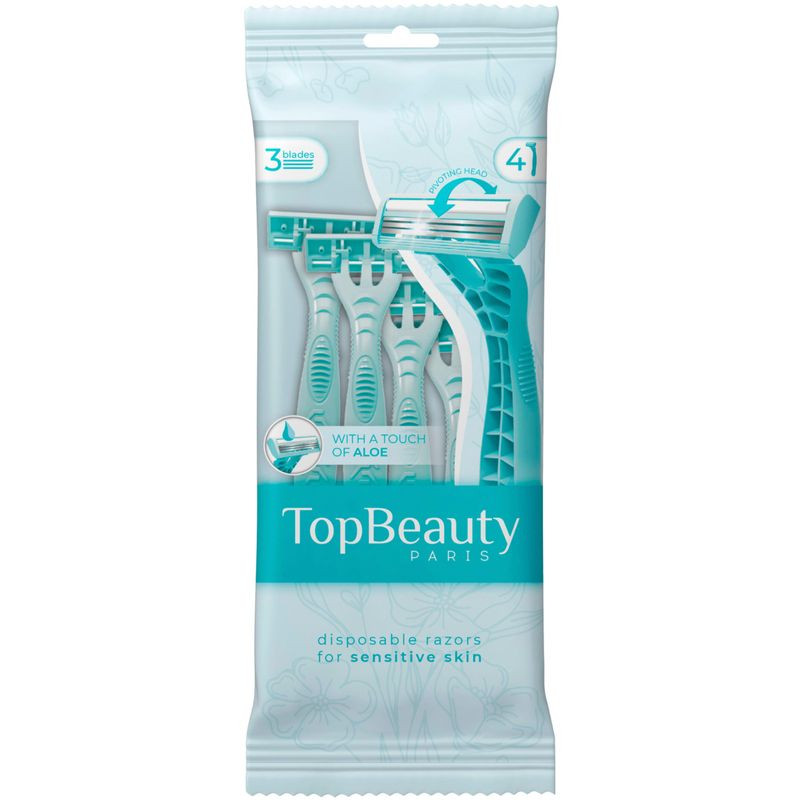 Изображение товара Бритвы Topbeauty Paris одноразовые женские, 4шт в упаковке