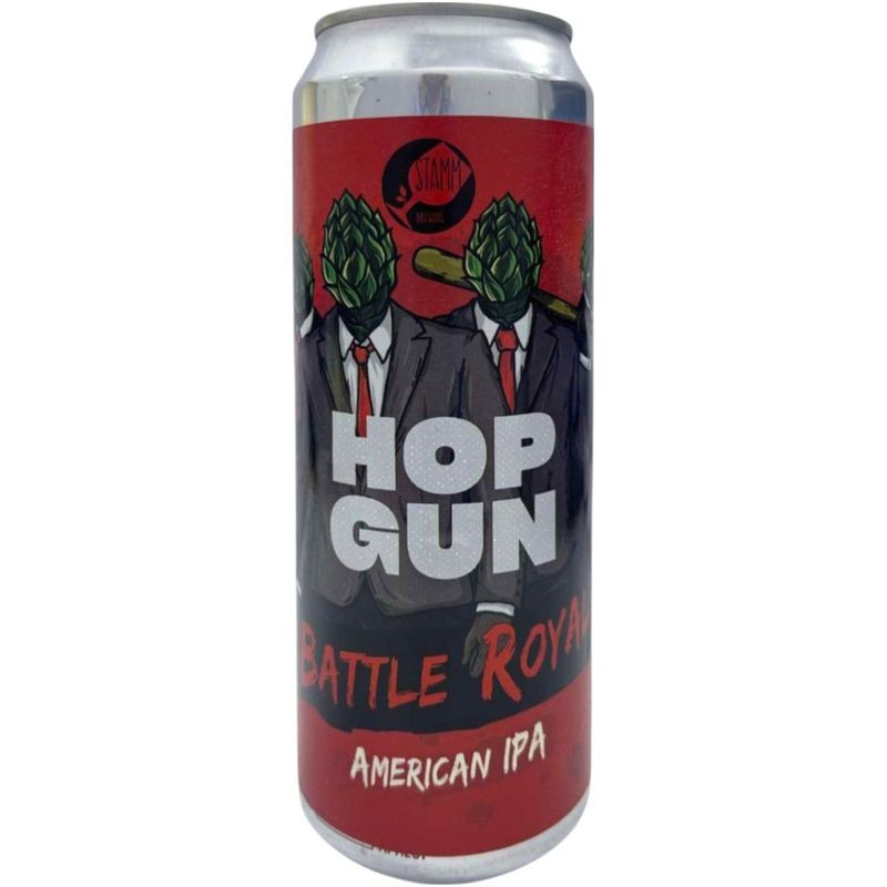 Изображение товара Пиво Stamm Brewing Hop Gun Battle Royale IPA 450мл светлое нефильтрованное 4.5%
