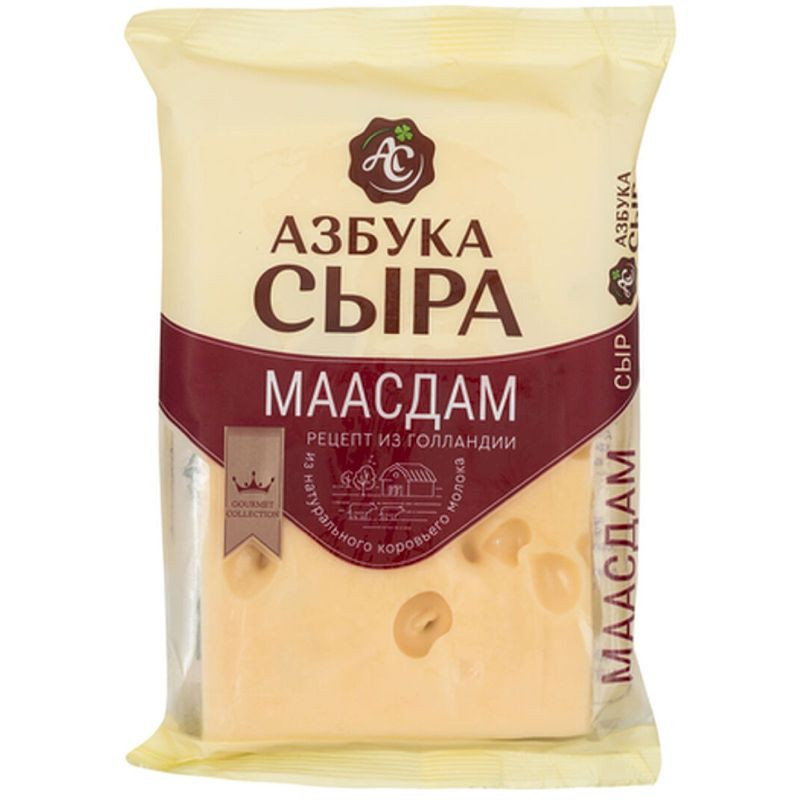 Изображение товара Сыр Азбука сыра Маасдам 45% 200г Полутвердый сыр из коровьего молока