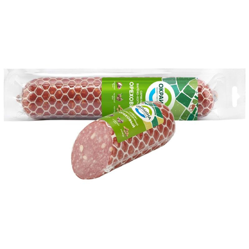 Изображение товара Сервелат Окраина Ореховый Варено-копчёный - вкусная колбаса из России