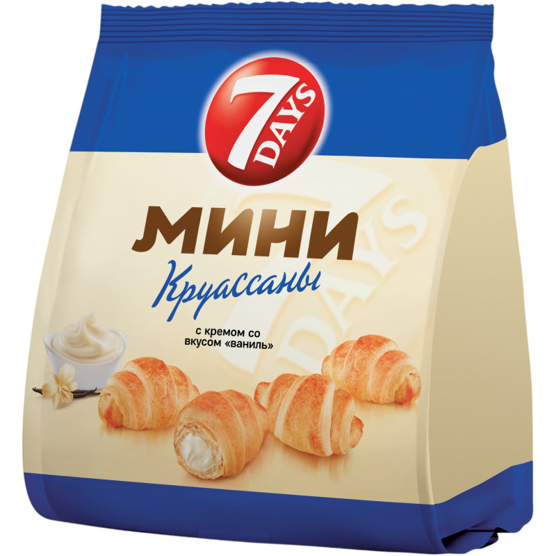 Изображение товара Круассаны 7Days мини c кремом со вкусом Ваниль, 265г