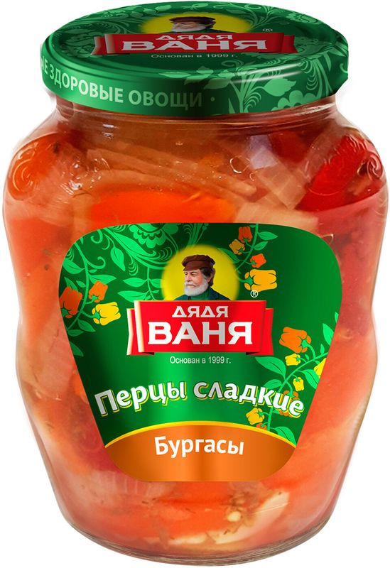 Изображение товара Перцы Дядя Ваня Бургасы сладкие пастеризованные 680г - овощные консервы для хранения и быстрого при