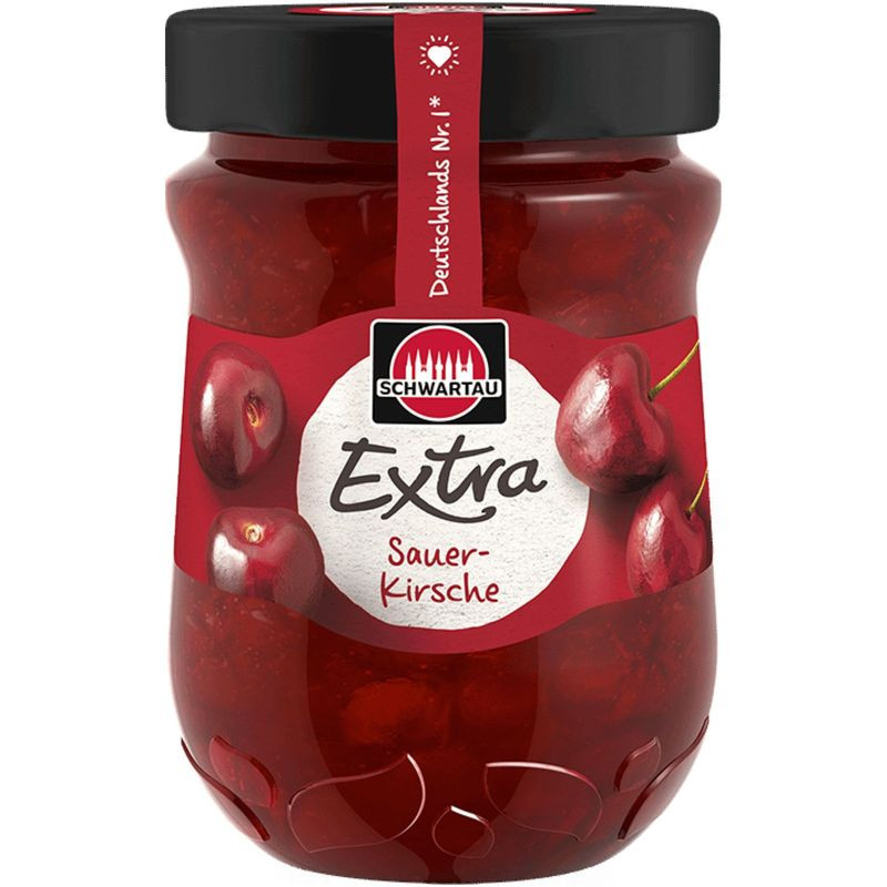 Изображение товара Конфитюр Schwartau из кислой вишни 340г натуральное лакомство для завтрака и десертов