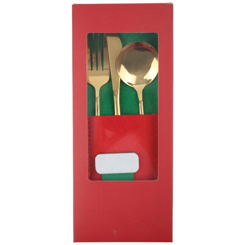 Изображение товара Набор ложка-вилка-нож из нержавеющей стали для сервировки 3 шт