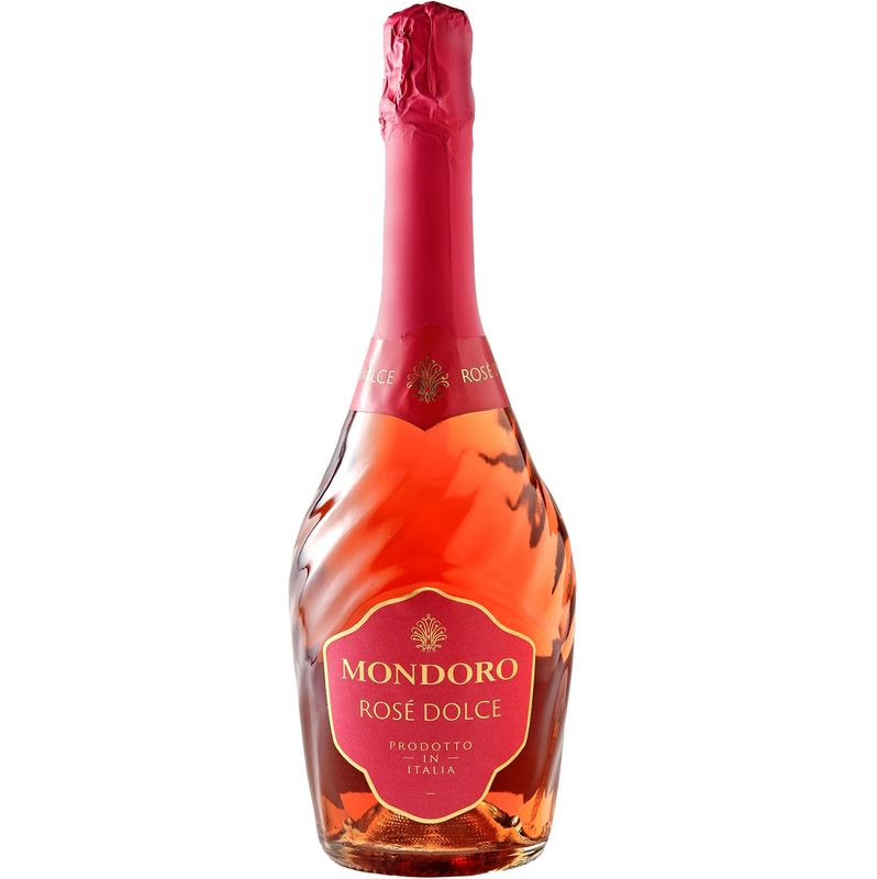Вино игристое Mondoro Rose Dolce розовое полусладкое 9.5%, 750мл - купить с самовывозом в Перекрёстке 18+