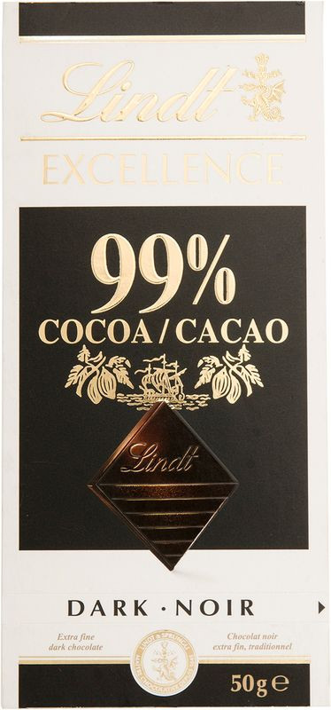 Изображение товара Горький шоколад Lindt Excellence 99% 50г - натуральный швейцарский шоколад