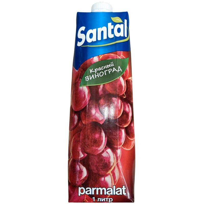 Изображение товара Santal красный виноград сок 1 литр натуральный напиток для всей семьи