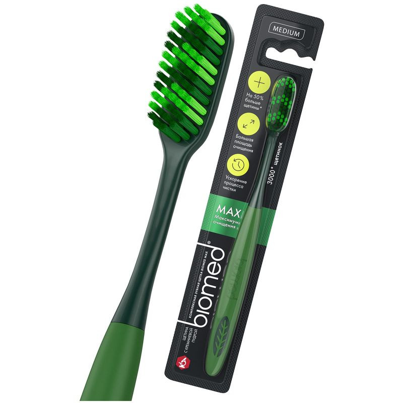 Изображение товара Зубная щетка Biomed Max средняя - эффективная и комфортная для ухода за полостью рта