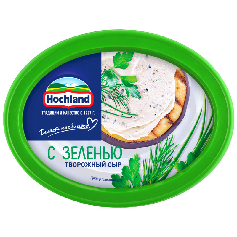 Изображение товара Сыр творожный Hochland с зеленью 60%, 140г