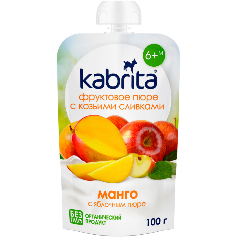 Изображение товара Пюре Kabrita Манго с яблочным пюре и козьими сливками с 6 месяцев, 100г
