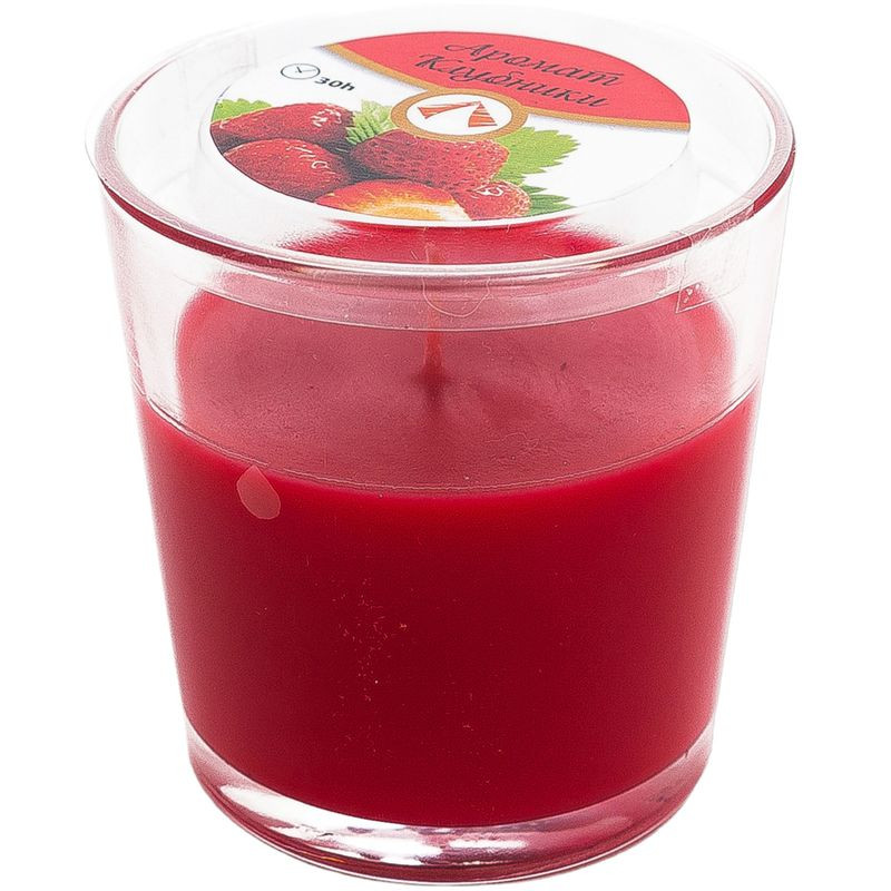 Изображение товара Ароматическая свеча клубника в стакане для уютного дома