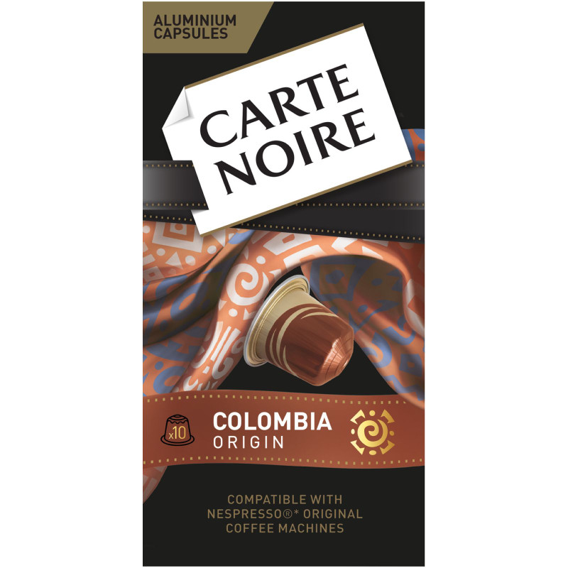 Изображение товара Кофе в капсулах Carte Noir Colombia Origin натуральный жареный молотый, 10x52г