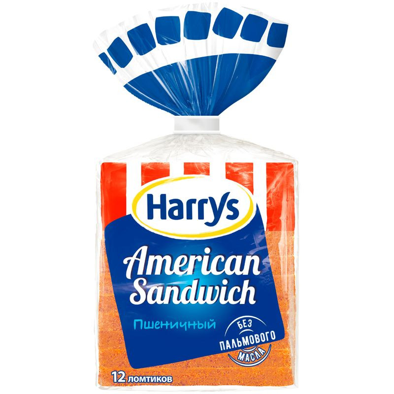 Изображение товара Хлеб Harry's American Sandwich пшеничный формовой 470г нарезанный